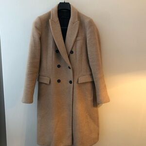 Zara Camel wool Blend Double-Breasted Tailored Fit Women’s Coat